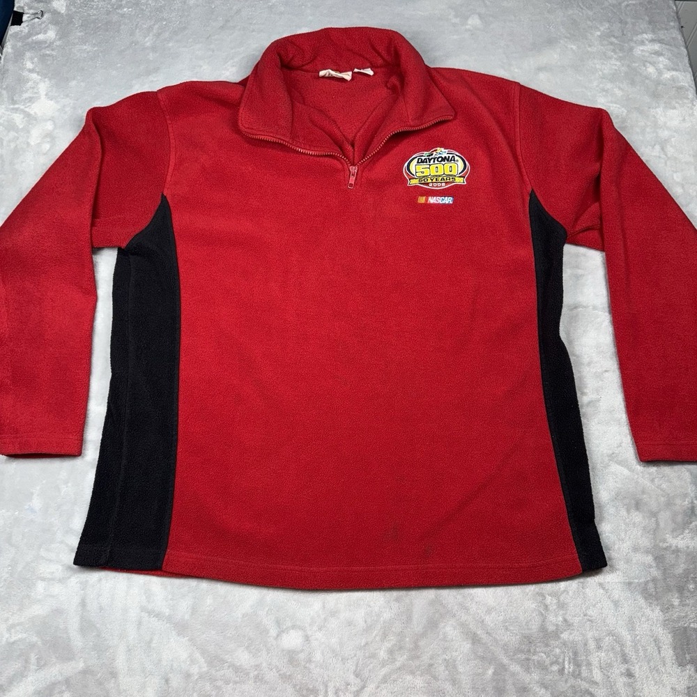 Winner's Circle Large Daytona 500 Fleece Pullover Red NASCAR 50th Anniversary
